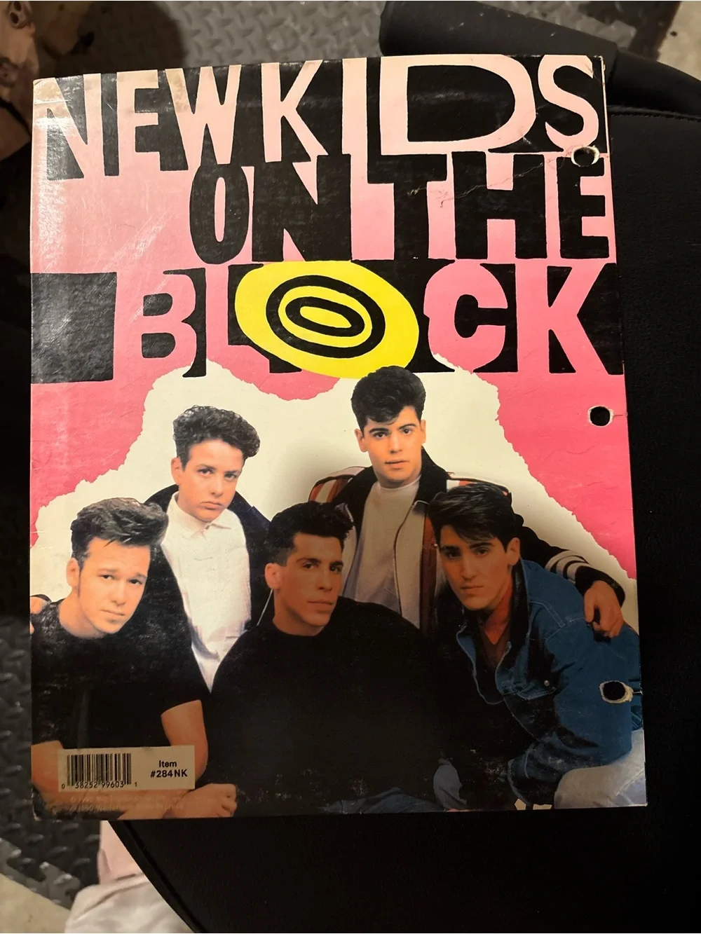 New Kids on the Block Vintage Three Ring Binder Folder w/ Pink Yellow Graphic